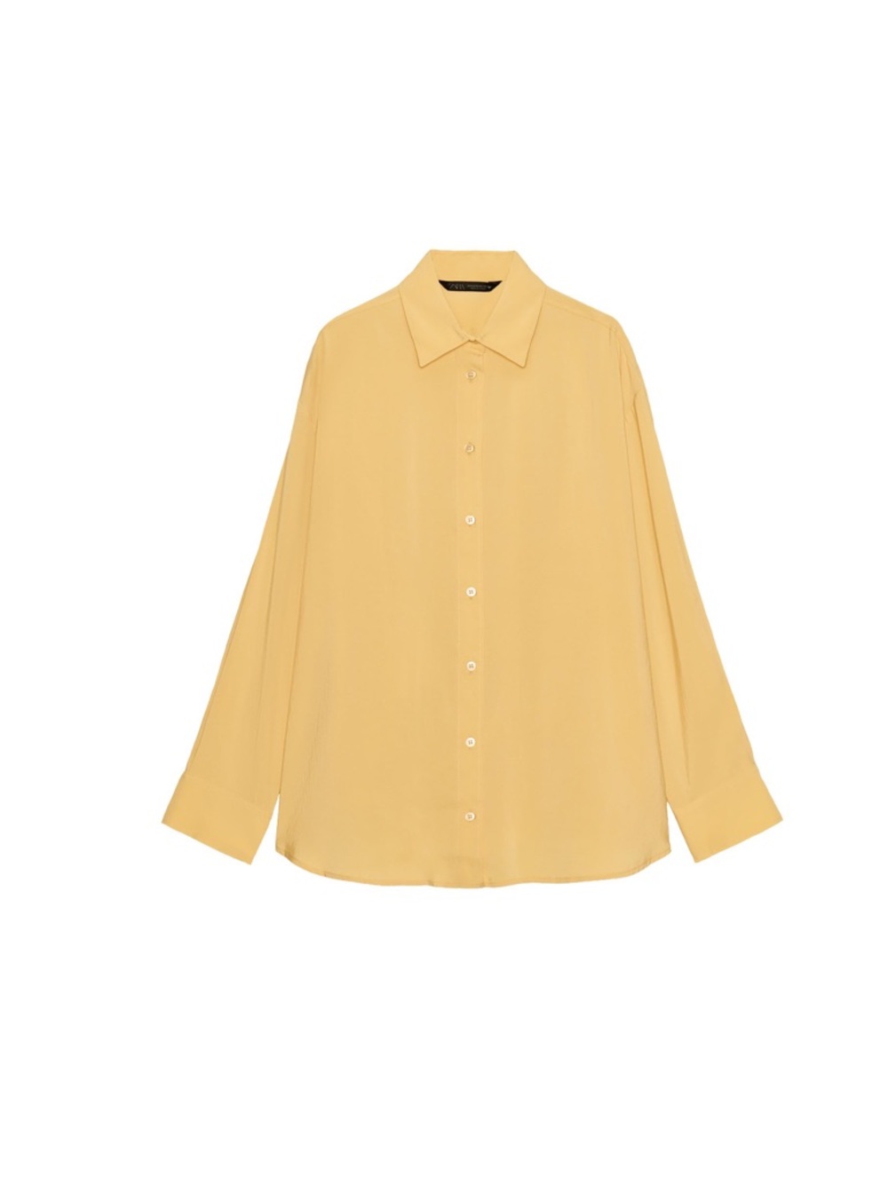Zara Women's Light Yellow Button-Down Shirt
